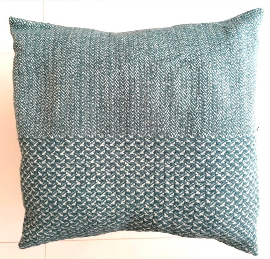 Pure wool blue cushion cover