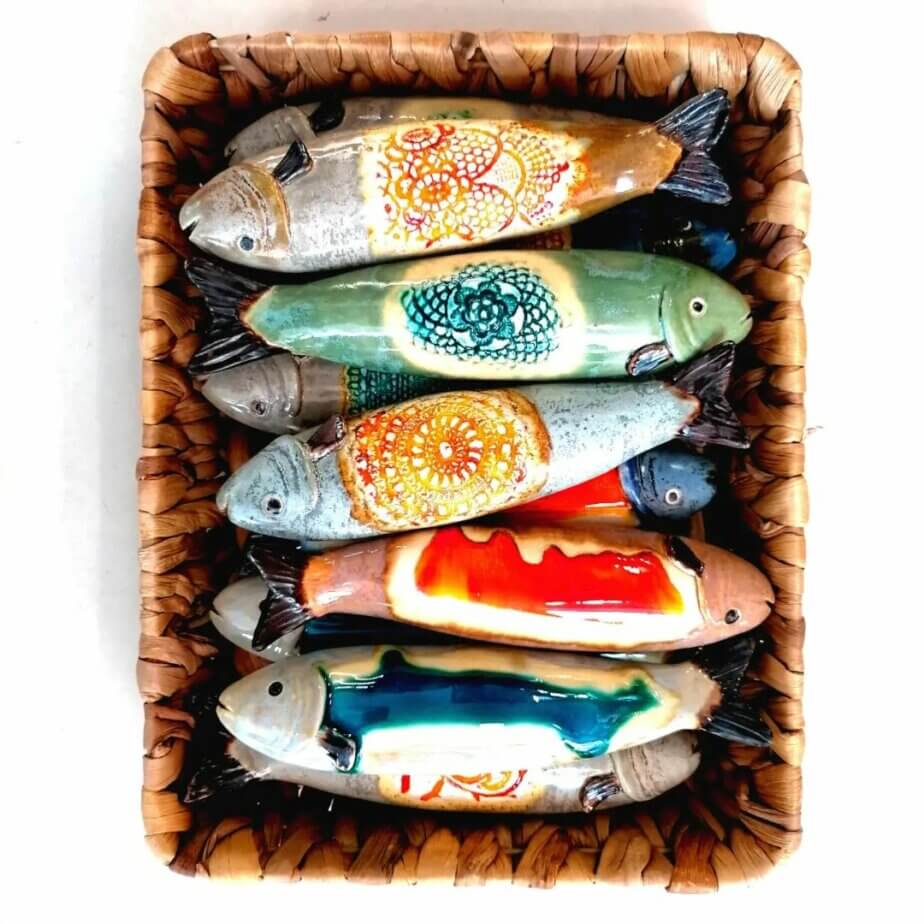 ceramic sardines with assorted colors