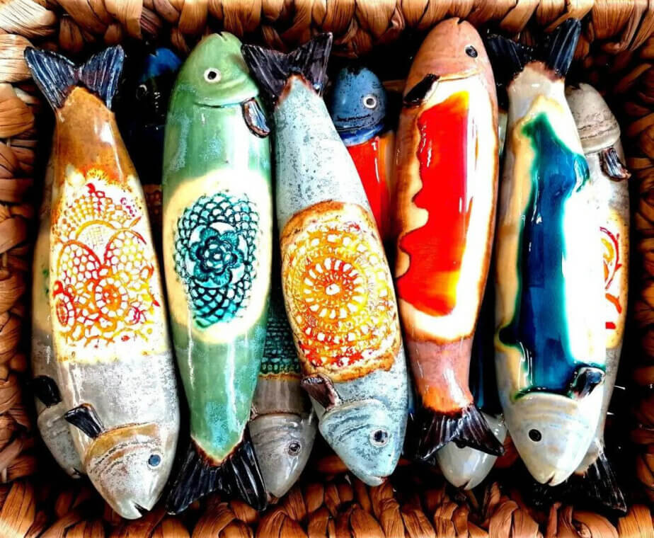 ceramic sardines with assorted colors