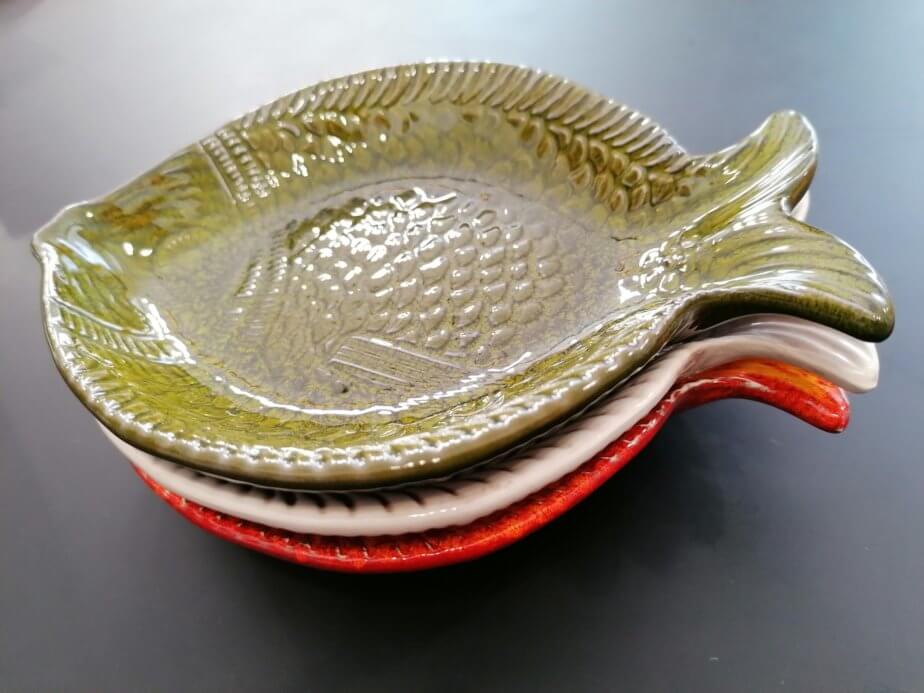 Ceramic Fish Plates - small size set with 3 colors