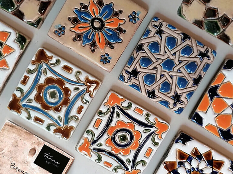Azulejos pintados à mão - pequenos 10x10cm- Loja Tamar