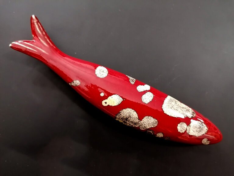 Sardinha de cerâmica n15 - vermelho branco