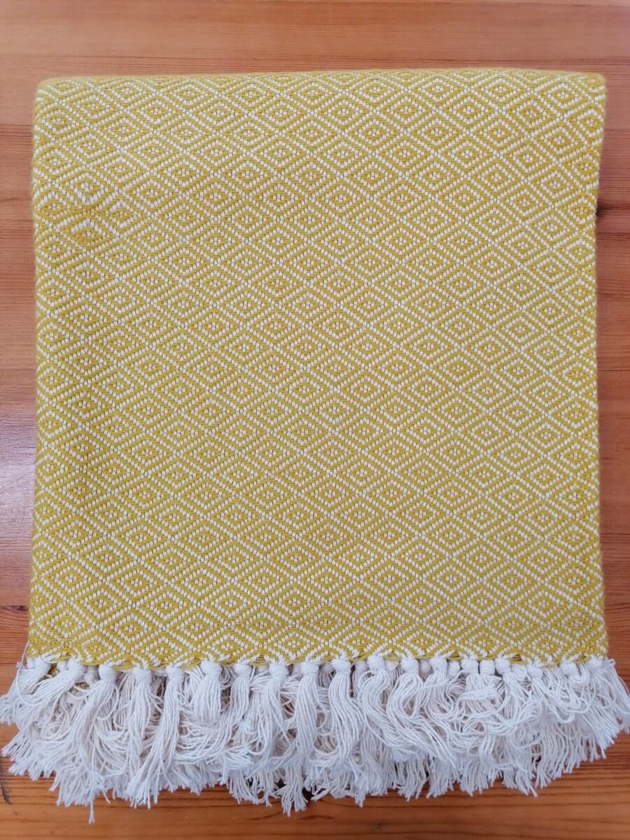 Cotton Blankets - Yellow Diamond