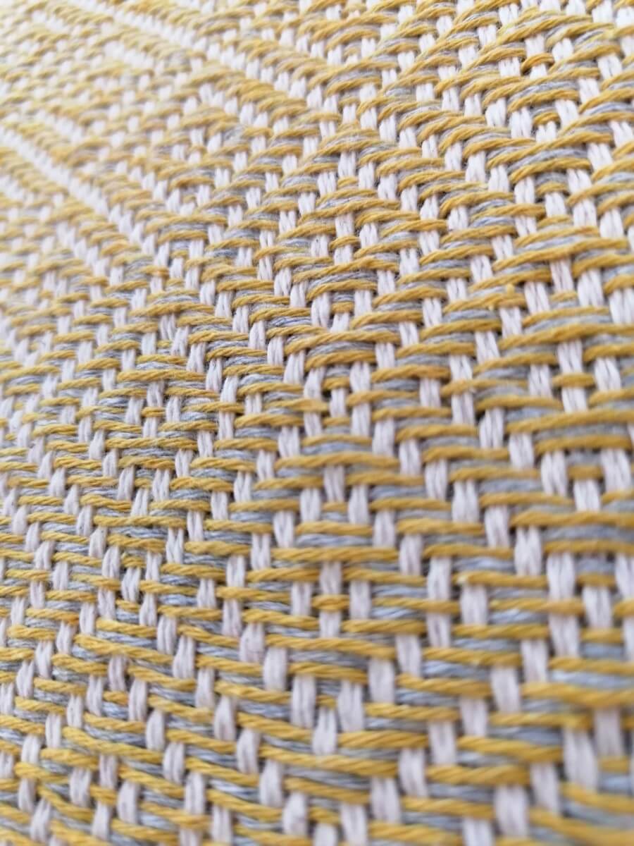 Cotton Blankets - Yellow-Gray Diamond - detail