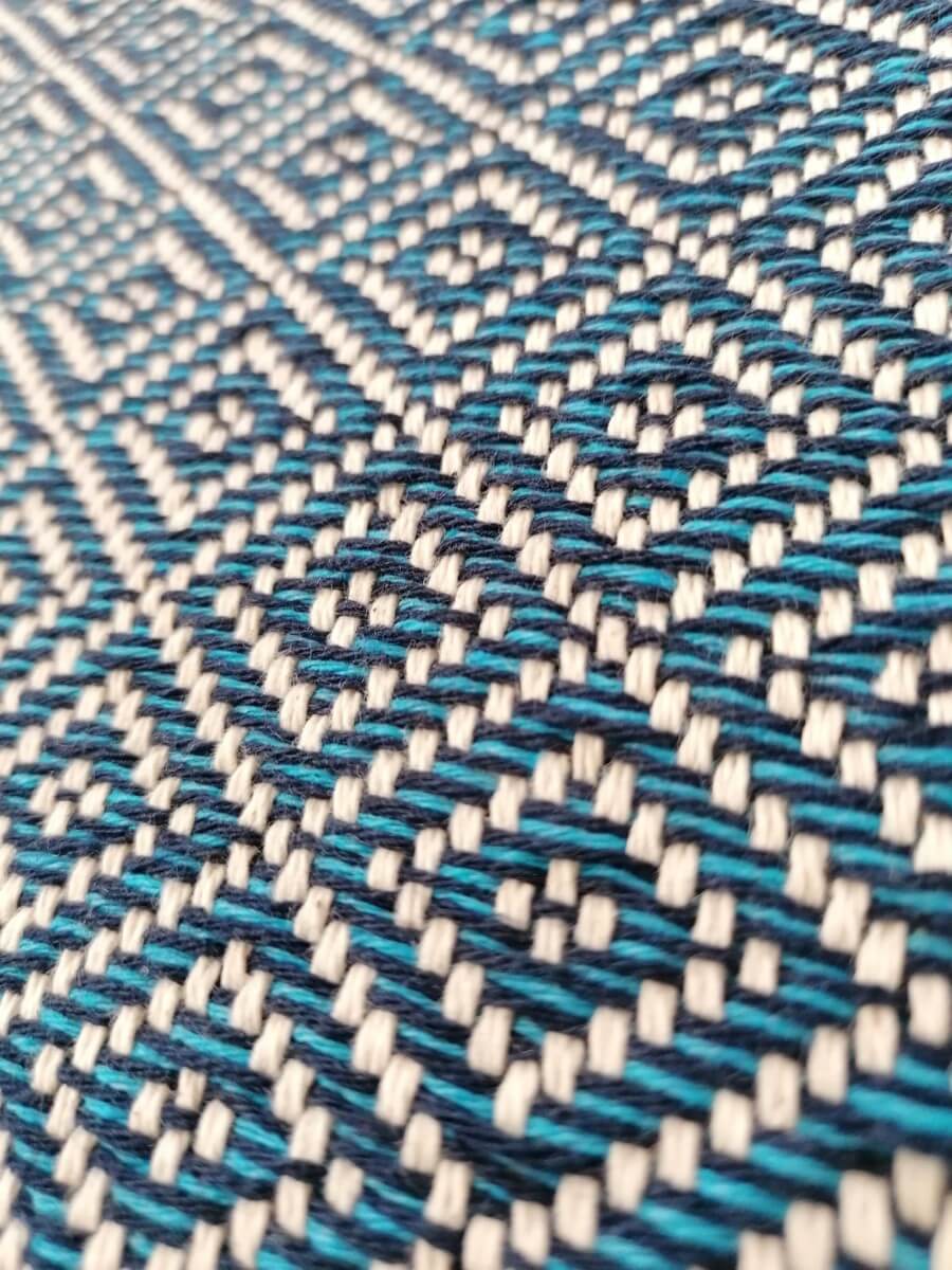 Cotton Blankets - Dark Blue Diamond - detail