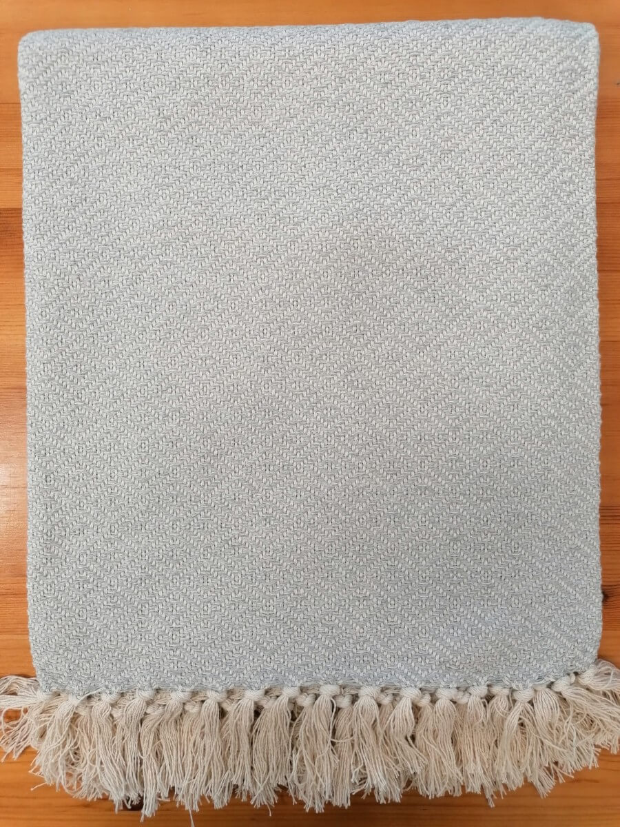 Cotton Blankets - Light Gray Diamond