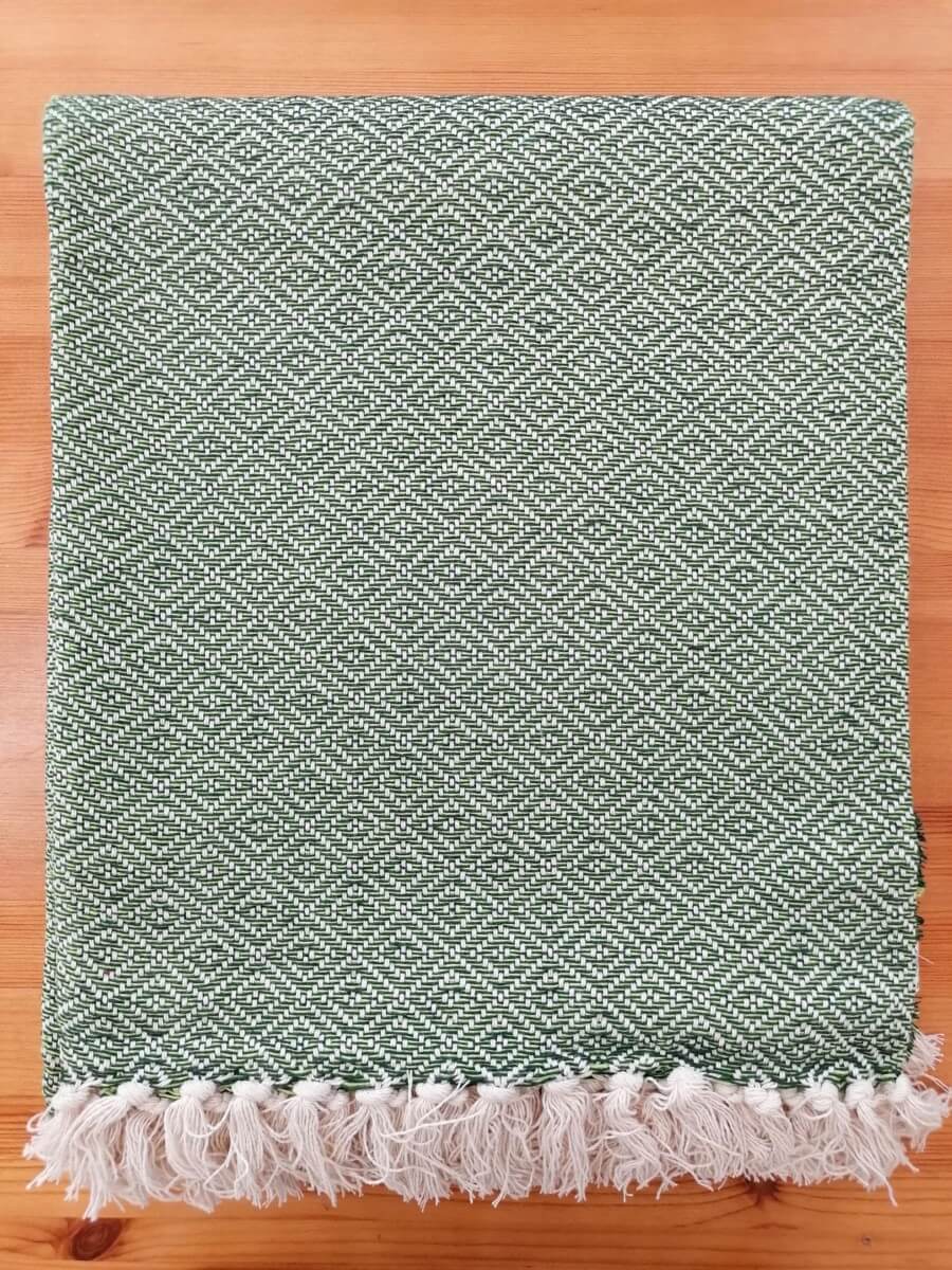 Cotton Blankets - Green Diamond