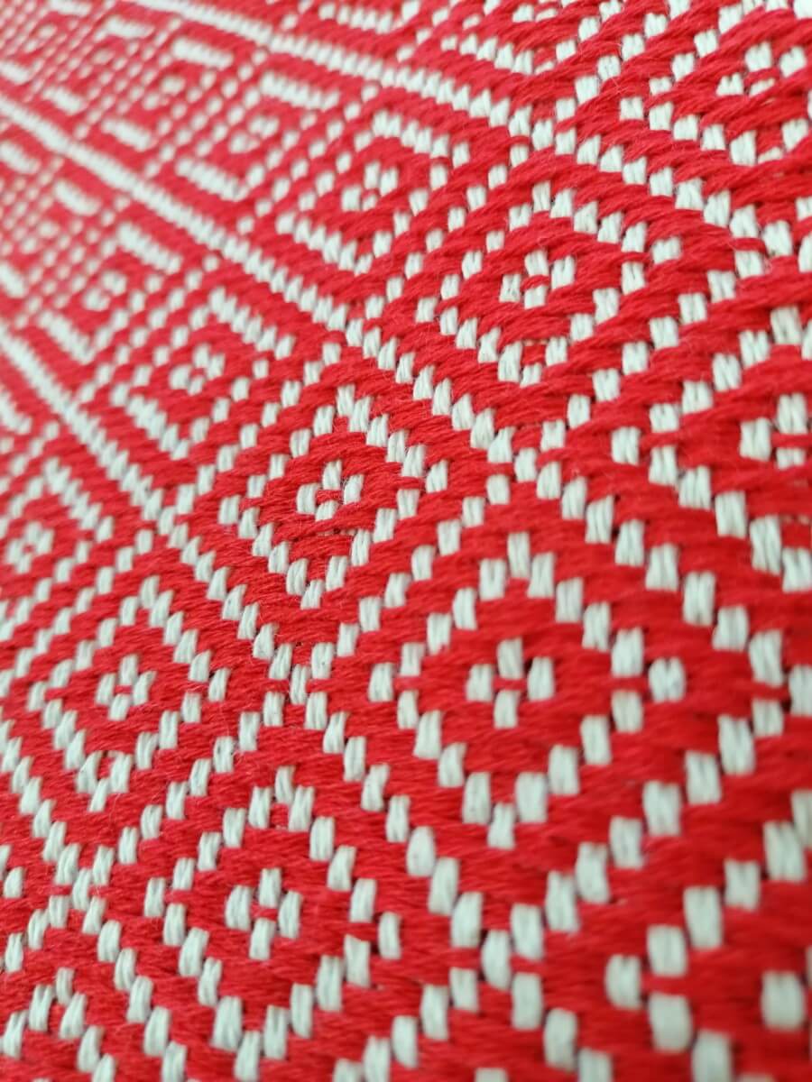 Cotton Blankets - Red Diamond - detail